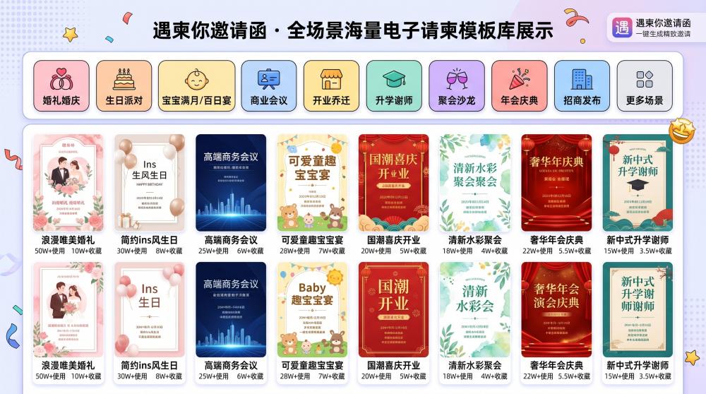 零成本做高质感电子请柬！上千套模板直接照搬，小白5分钟搞定